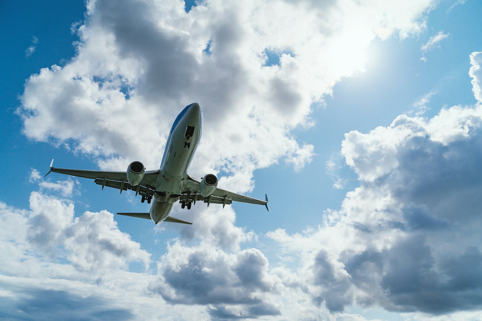 Aircraft taking off carrying air freight cargo